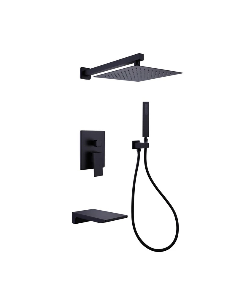 Simplie Fun 10" Matte Black Shower System - 3 Function