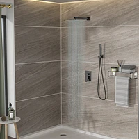 Shower Set - 10 Inch Square Shower Set, Dual Shower Heads, Simple Classic Shaped, Matte Black