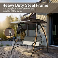 Outdoor Patio Swing with Adjustable Canopy