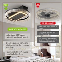 2 0" Modern Leafless Ceiling Fan With Remote Control Removable And Washable