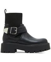 Madden Girl Ccryptic Knit Buckle Lug Sole Booties