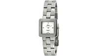 Swiss Edition Women's Silver Luxury Small Square Link Bracelet Dial Watch