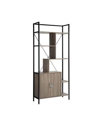 Simplie Fun Bookcase Dark Taupe Black