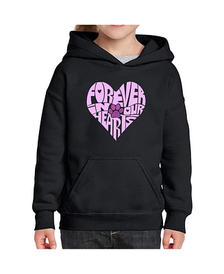 La Pop Art Girls Forever Our Hearts Word Hooded Sweatshirt