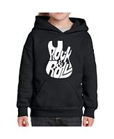 La Pop Art Girls Rock And Roll Guitar Word Hooded Sweatshirt