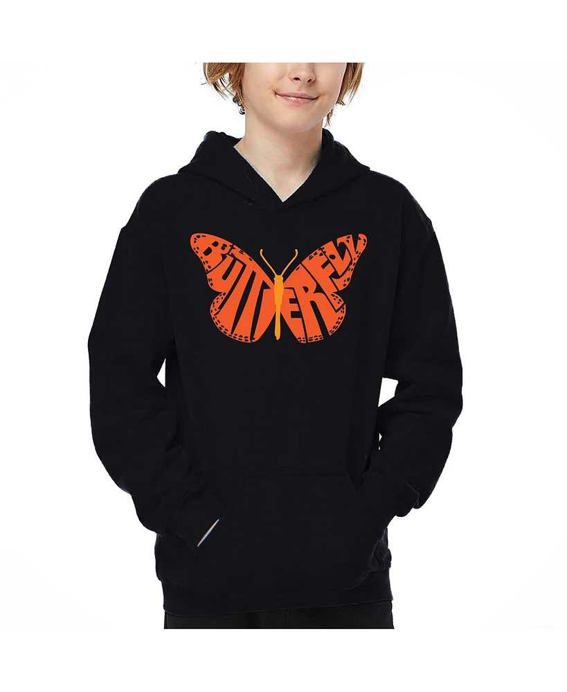 La Pop Art Boys Butterfly Word Hooded Sweatshirt