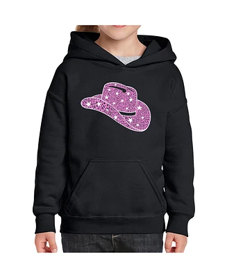 La Pop Art Girls Cow Hat Word Hooded Sweatshirt