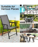 Sugift 4-Pack Patio Folding Chairs Portable for Outdoor Camping