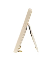 Anne Klein Women's Ivory Saffiano Leather iPhone Case designed for iPhone 15