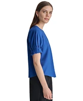 Dkny Women's Puff-Sleeve Pleated Blouse