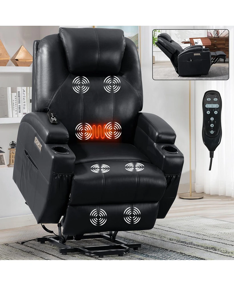 Simplie Fun 350lbs Power Lift Recliner with Massage & Heating