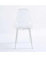 Dining Chair, Set Of 4, Metal Leg, Plastic Seat
