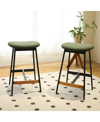 Simplie Fun Stylish Modern Set of 2 Upholstered Bar Stools