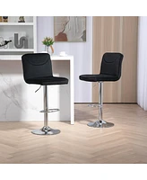 Streamdale Furniture Bar Stools With Back And Footrest Counter Height Dining Chairs Set of 2