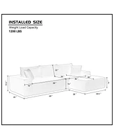 Simplie Fun Modern Minimalist L-Shape Sleeper Sofa with Free Combination