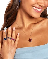 Grown With Love Lab Grown Ruby (2-5/8 ct. t.w.) & Lab Grown Diamond (3/4 ct. t.w.) Pear Halo Ring Baguette Band in 14k Rose Gold