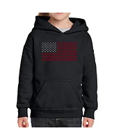 La Pop Art Girls Proud To Be An American Word Hooded Sweatshirt