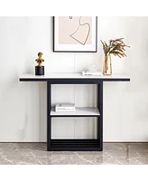 Simplie Fun Versatile Modern Black Console Table