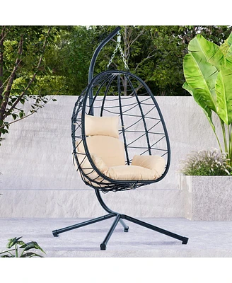 Simplie Fun Egg Chair with Stand for Indoor and Outdoor Use