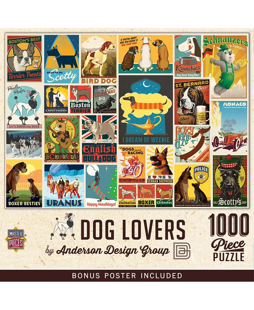 MasterPieces Puzzles MasterPieces Anderson Design Group Dog Lovers 1000 Piece Jigsaw Puzzle