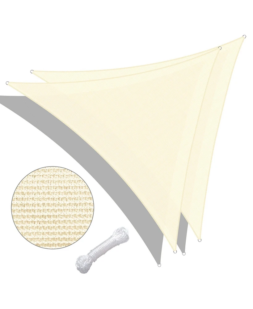 2 Pack Ft 97% Uv Block Triangle Sun Shade Sail Canopy Cover Net Outdoor Yard