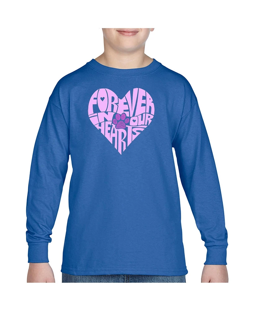 La Pop Art Boys Forever Our Hearts Word Long Sleeve T-Shirt