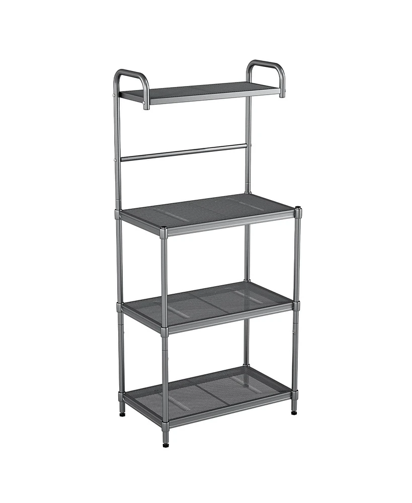 Sugift 4-Tier Kitchen Microwave Storage Rack with Metal Shelves