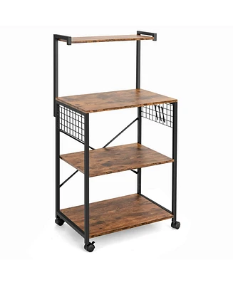 Sugift 4-Tier Kitchen Baker s Rack on Wheels