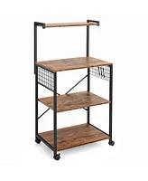 Sugift 4-Tier Kitchen Baker s Rack on Wheels