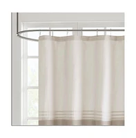 Home Outfitters Microfiber Embroidery Pieced Shower Curtain 72"W x 72"L, for Bathrooms