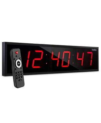 Ivation Large Digital Clock, 36" Led Wall Clock with Alarms, Timer & More