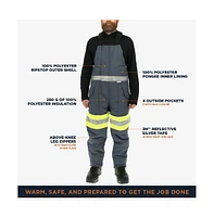 RefrigiWear Men's Freezer Edge Warm Insulated Bib Overalls with Reflective Tape