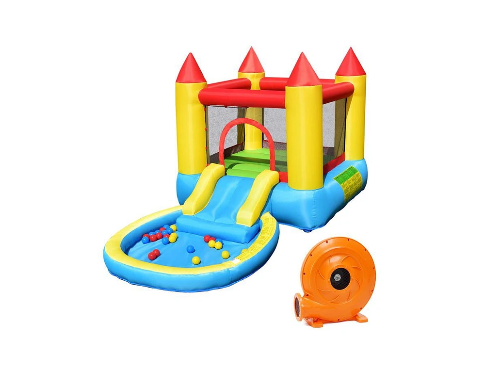 Slickblue Inflatable Kids Slide Bounce House with 580w Blower