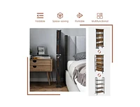 Slickblue Foldable Rolling Cart with Storage Shelves for Kitchen-4-Tier