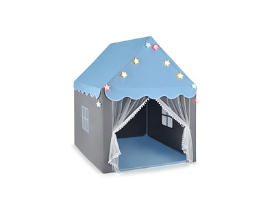 Slickblue Kids Playhouse Tent with Star Lights and Mat