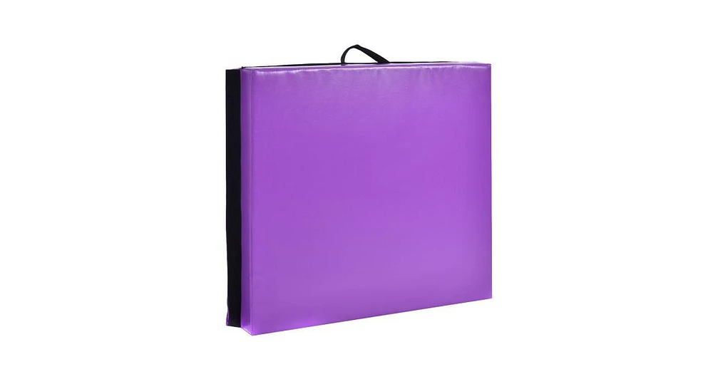 Slickblue 6' x 38" x 4'' Purple Gymnastics Mat Two Folding Panel