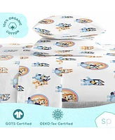 Saturday Park Bluey Rainbow the Clouds 100% Organic Cotton Queen Bed Set