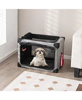 Slickblue 3-Door Dog Crate with Removable Pad and Metal Frame