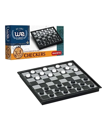 We Games Foldable Travel Magnetic Checkers Set