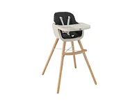 Slickblue Kids 3-in-1 Convertible Wooden High Chair with Cushion-Light Gray