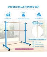 Slickblue 47 Inch Double Ballet Barre with Anti-Slip Footpads