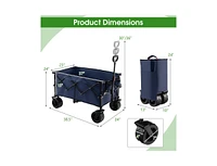 Slickblue Folding Utility Garden Cart with Wide Wheels and Adjustable Handle