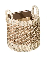 Honey Can Do Tea Stained Woven Basket with Handles