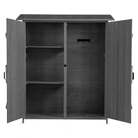56"L X 19.5"W X 64"H Outdoor Storage Shed With Lockable Door