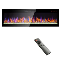 Streamdale Furniture 60" Wall-Mounted Electric Fireplace with Remote, Led Light Heater