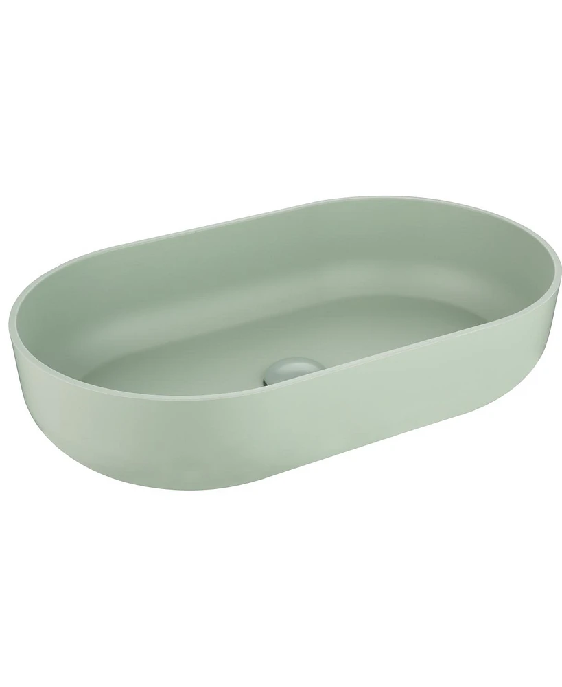 Simplie Fun Modern Oval 24" X 14" Above Bathroom Vessel Sink, Bathroom Sink For Lavatory Vanity Cabinet