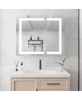 Led Vanity Mirror Medicine Cabinet, 36x30 Inch