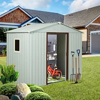 8FT X 4FT Outdoor Metal Storage Shed With Window White