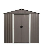 Simplie Fun 6FT X 5FT Outdoor Metal Storage Shed Gray