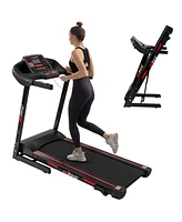 Simplie Fun Foldable Treadmill - 330 Lbs Capacity, Incline, Bluetooth